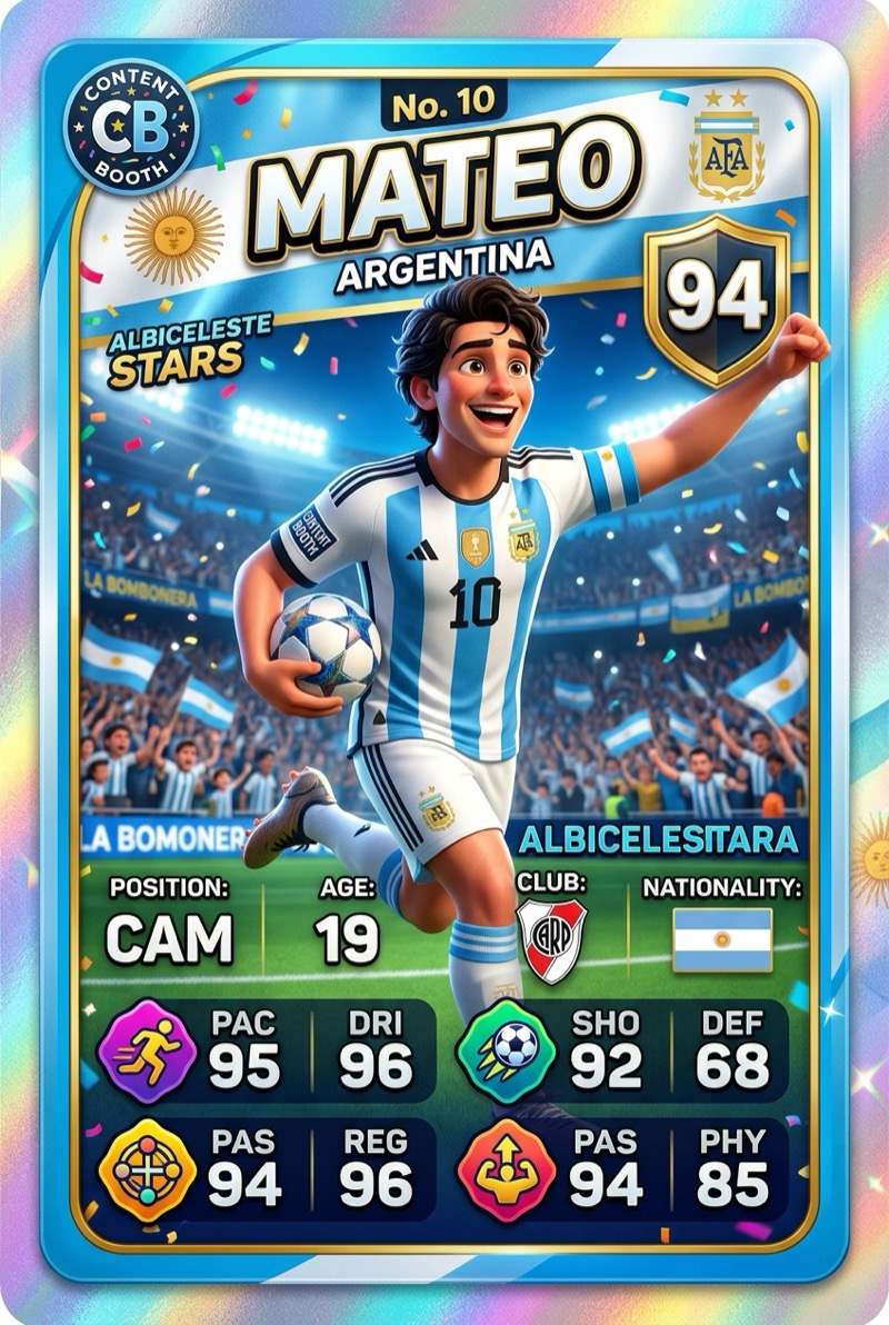 Contenido iPad Booth — trading card
